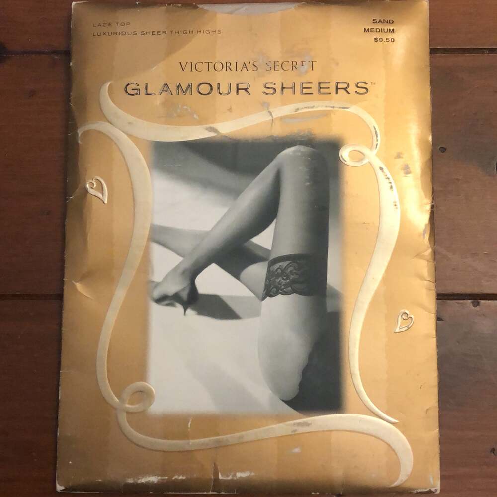 NWT Vintage Victoria's Secret Glamour Sheers Lace Top Thigh Highs size medium